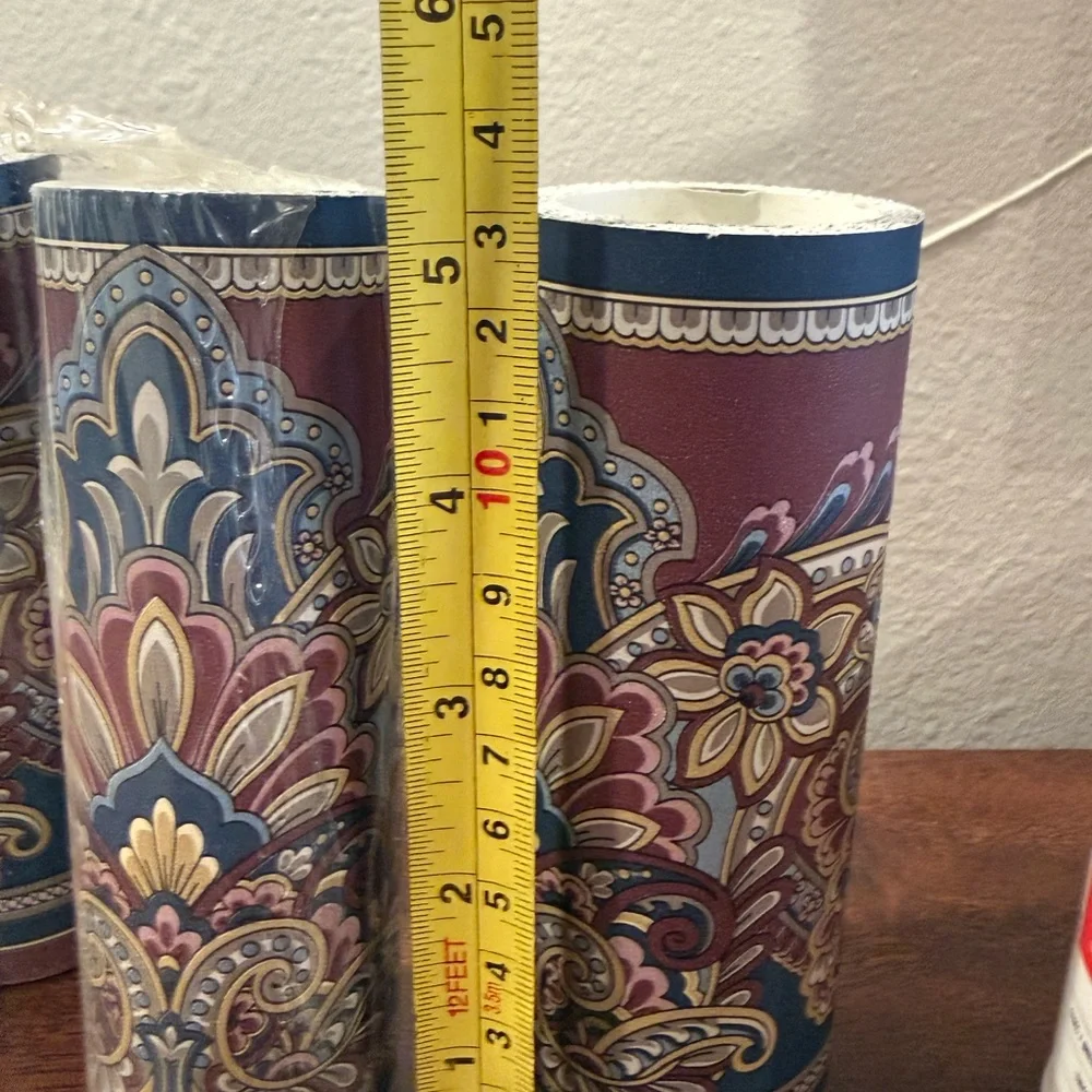 Vintage Wallpaper D.W. Wallcovering Abstract Floral Design 4 Rolls Prepasted
